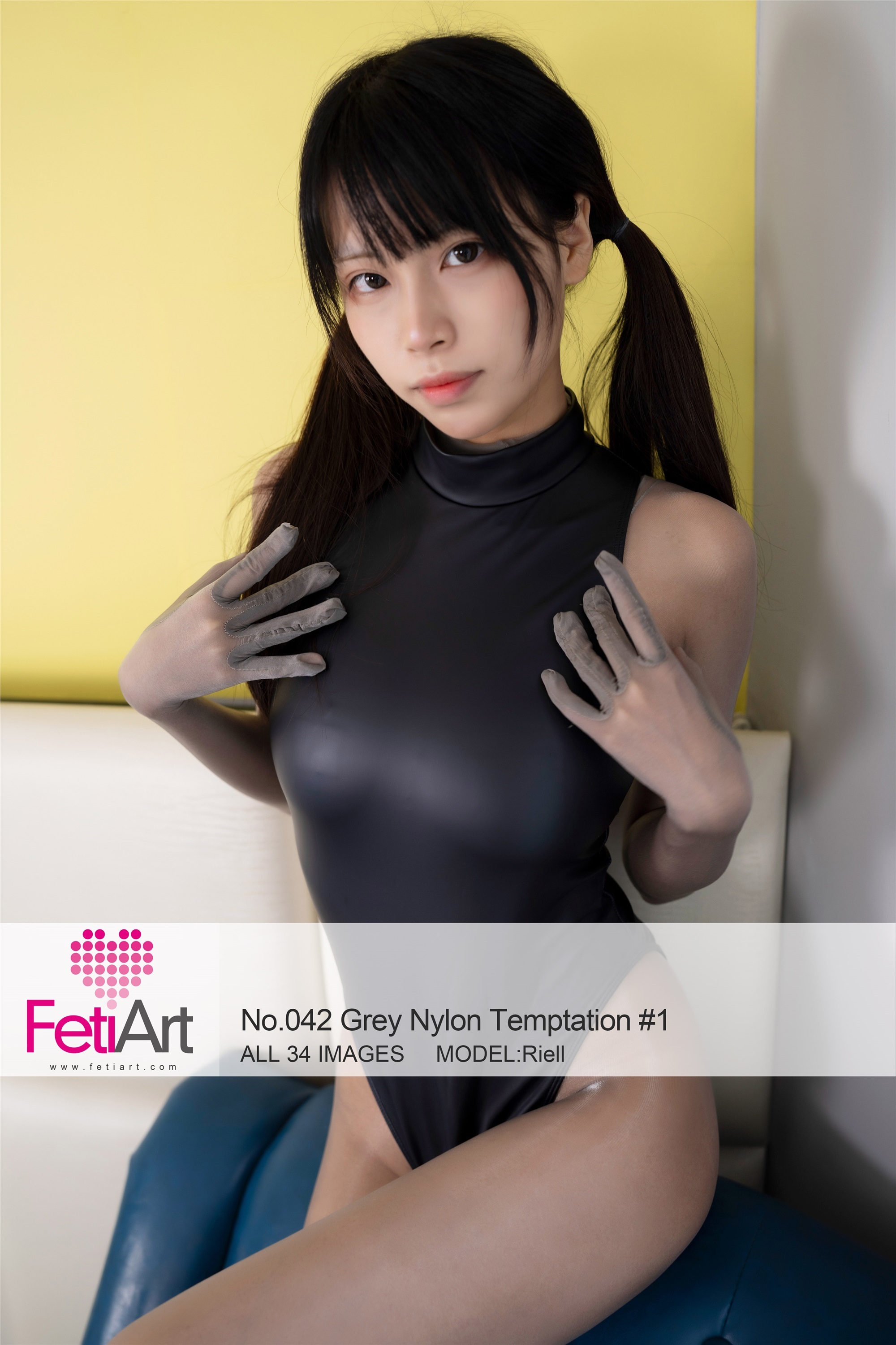 FetiArt Fashion Collection NO.00042 Grey Nylon Temptation #1 MODEL-Riell